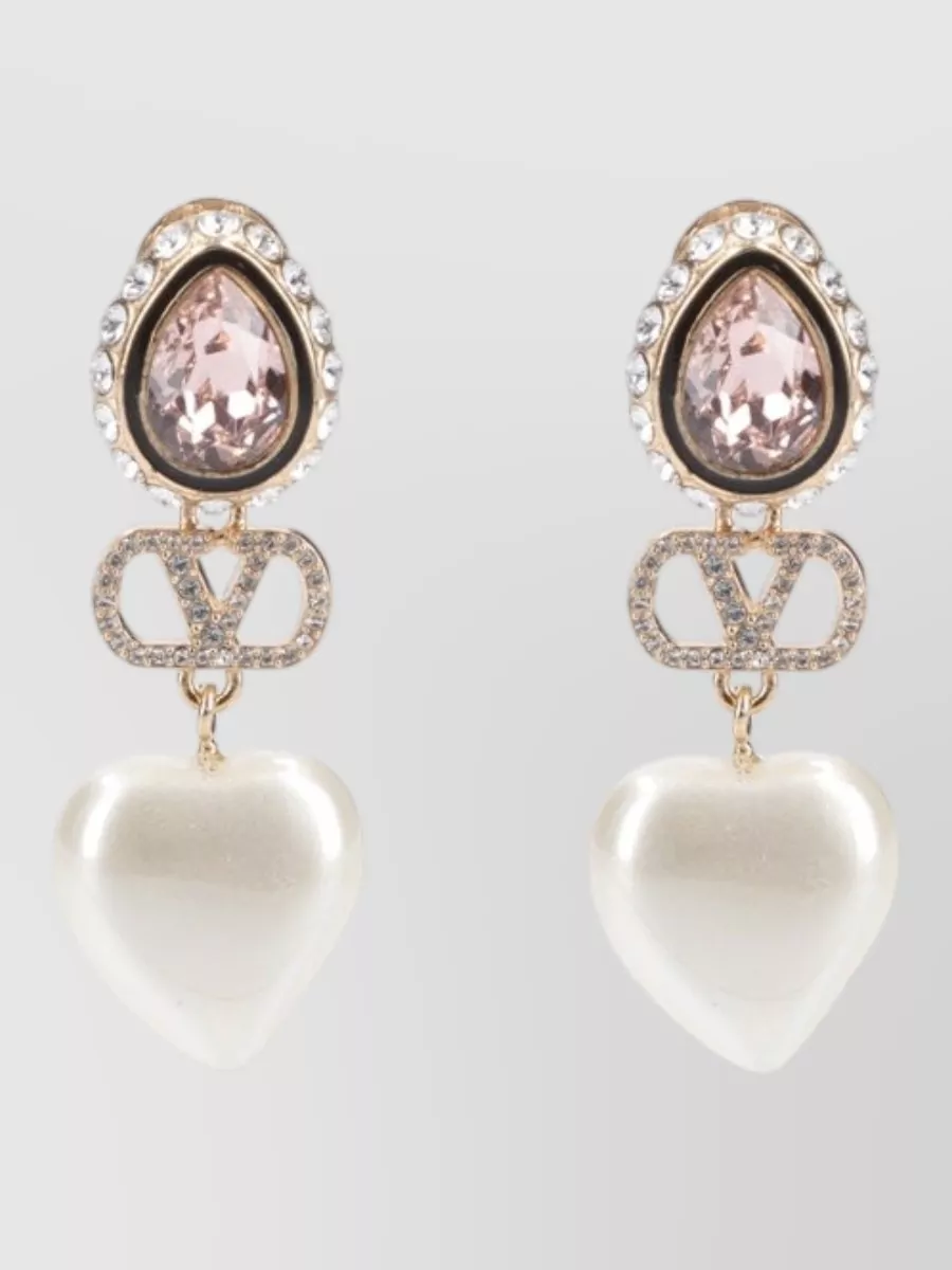 Valentino Garavani crystal heart earrings