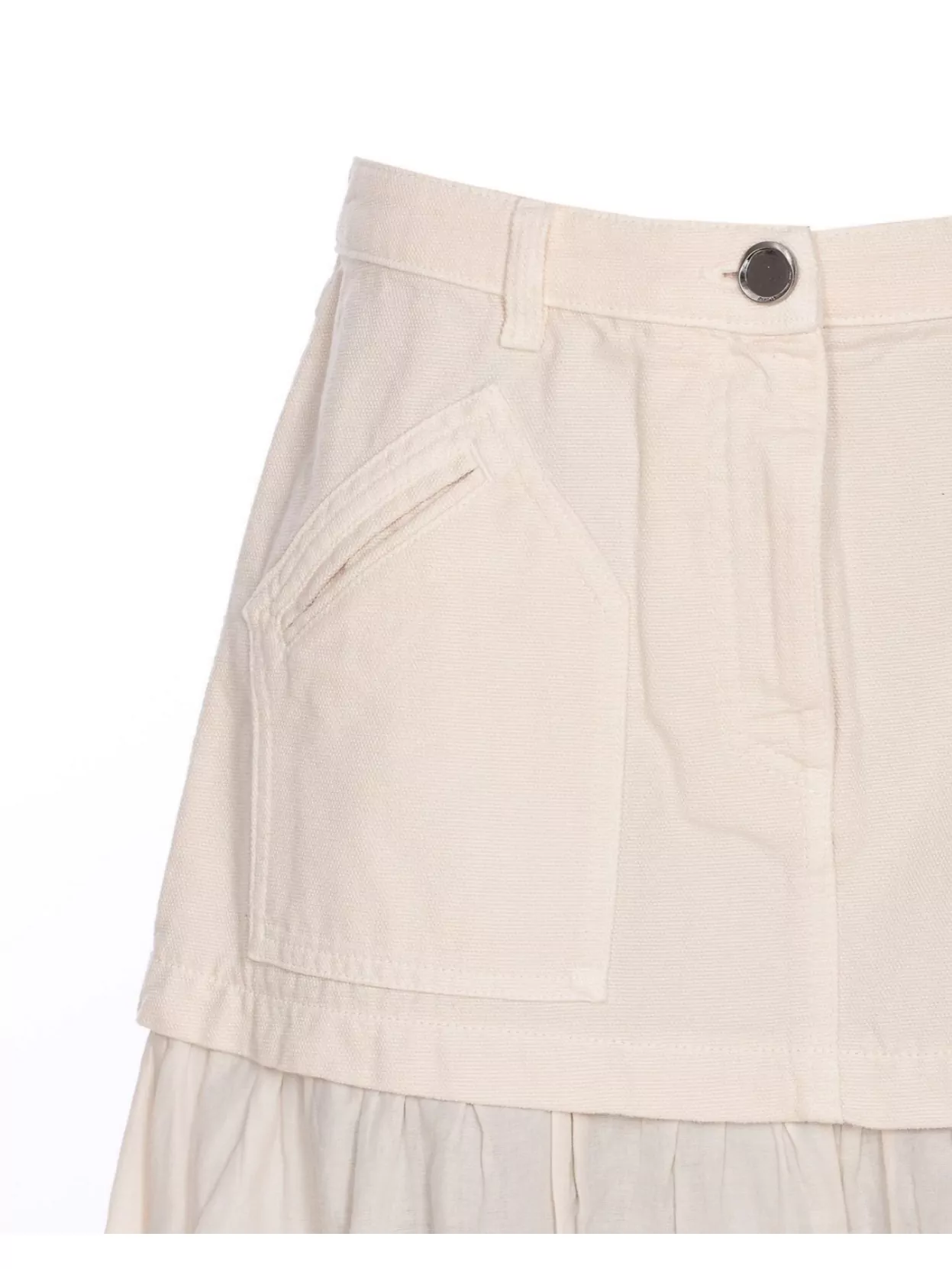 Pinko Flared Tiered Denim Skirt Pockets