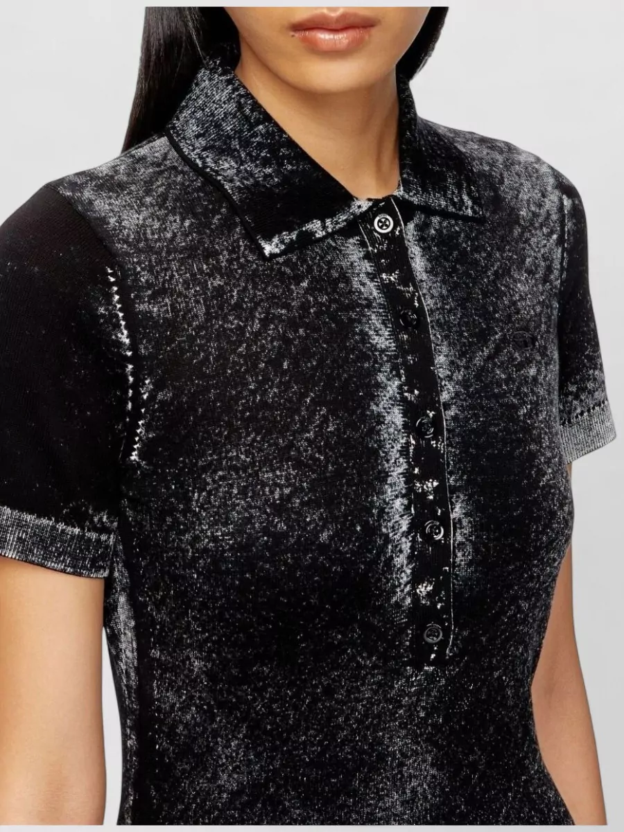 Diesel Cotton Knit Short-Sleeve Midi Dress