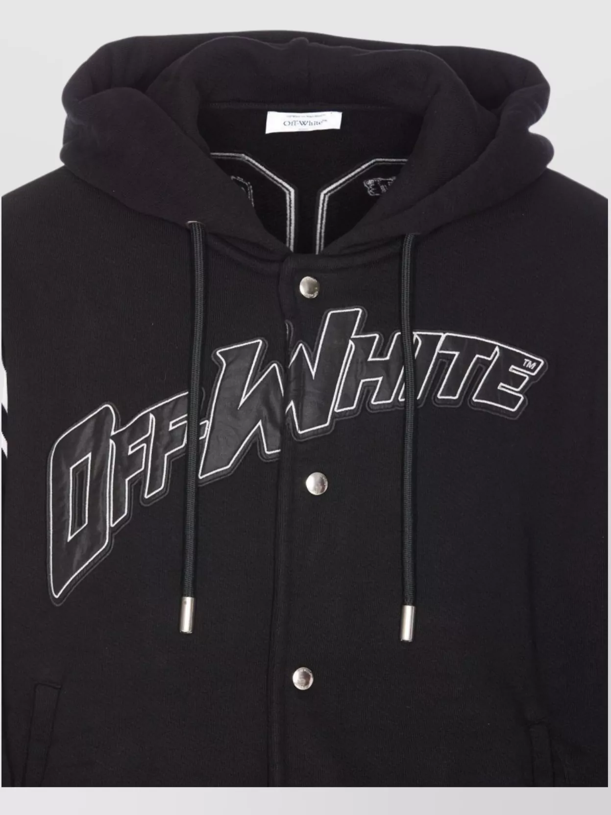 Off-White Fleece Varsity Hoodie With Hood And Pockets