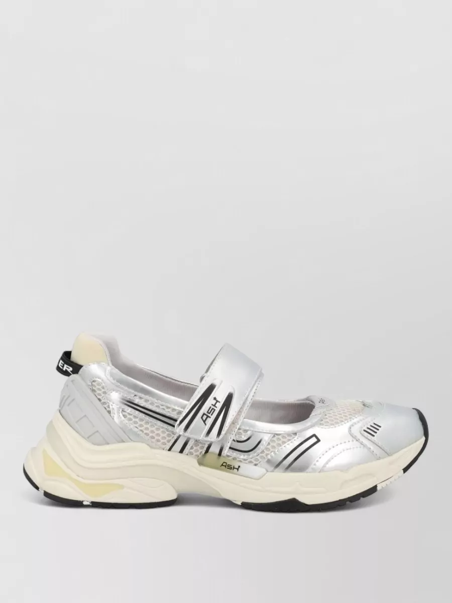 Ash Metallic Low-Top Sneakers