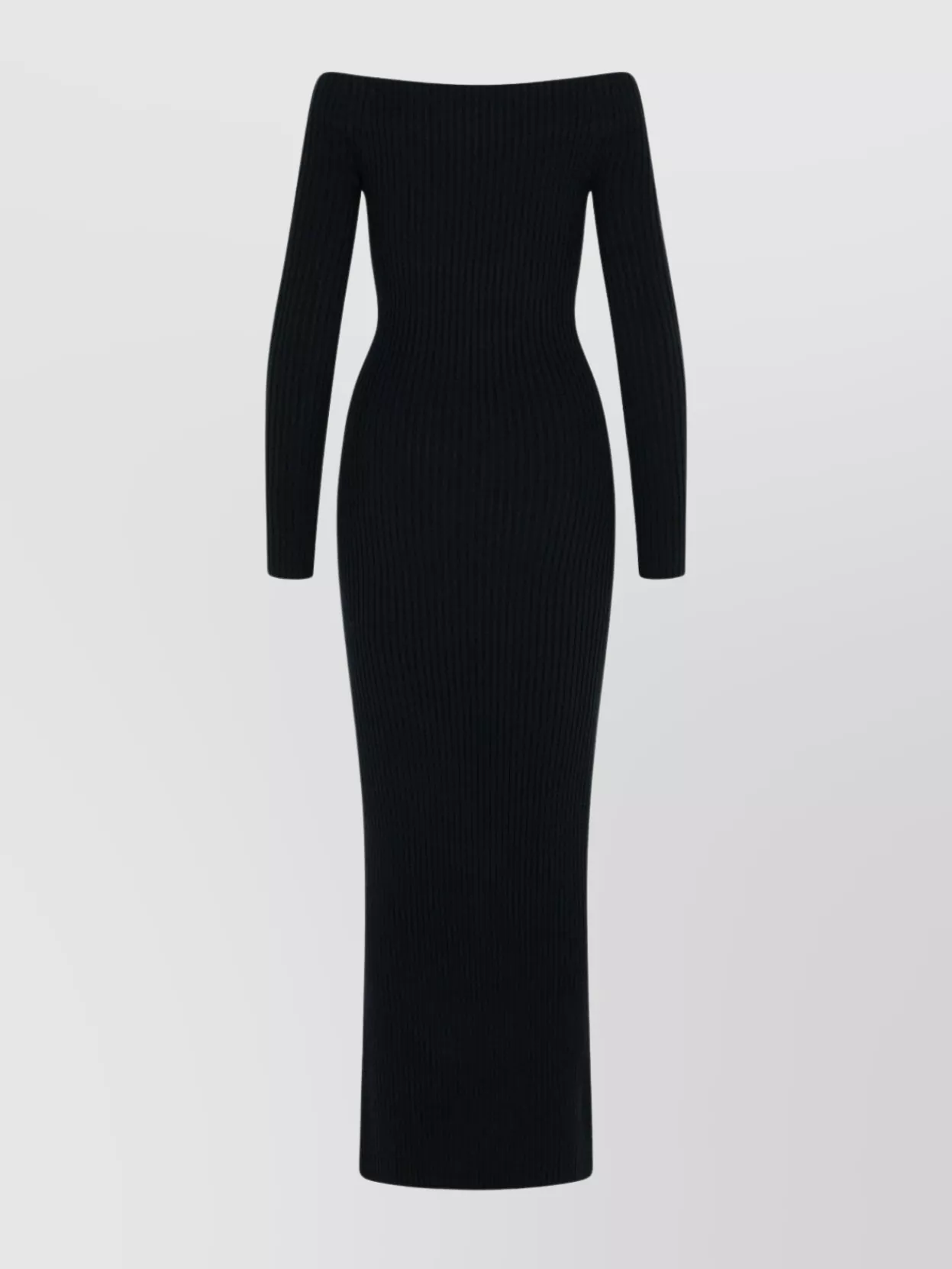 Max Mara Bodycon Off-shoulder Maxi Dress Wool Cachemire In Multi