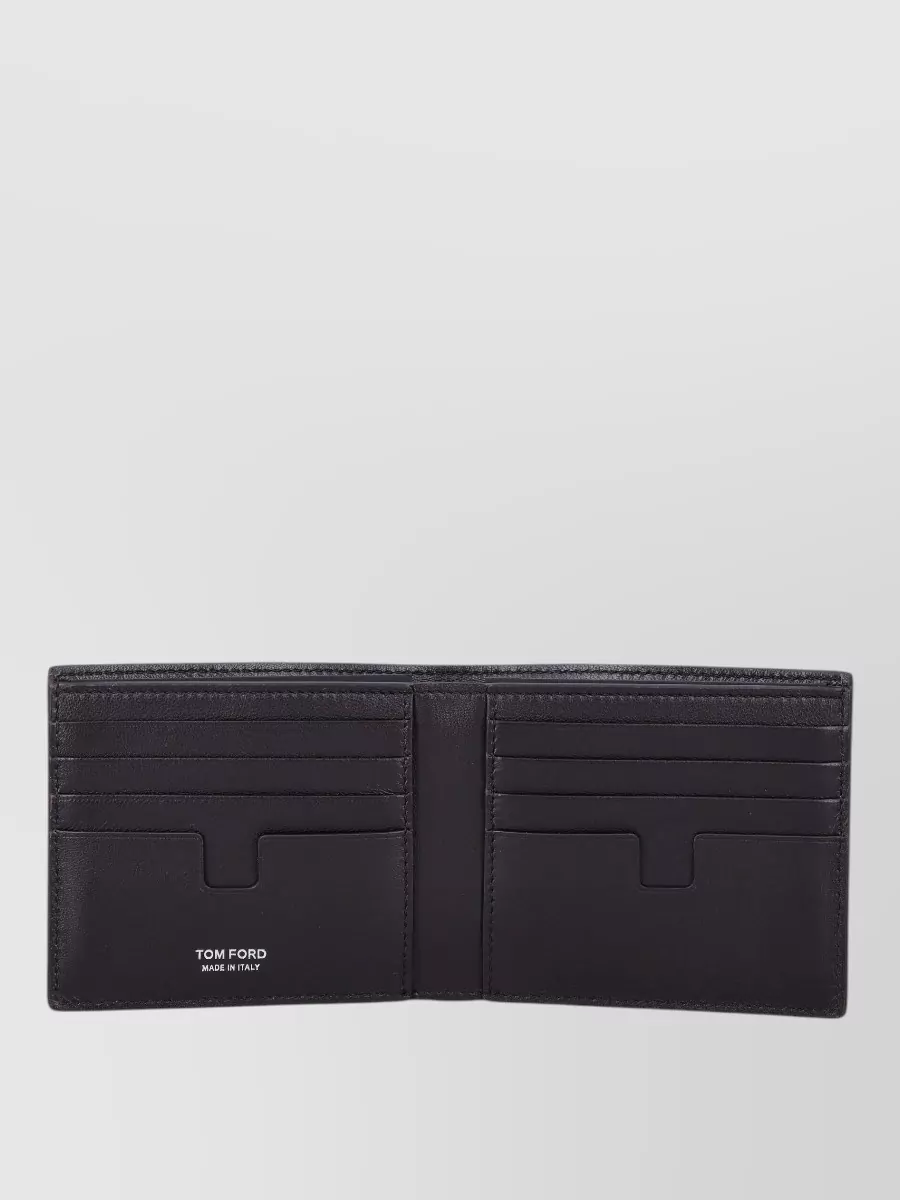 Tom Ford Nubuk Leather Bifold Wallet Embossed Texture