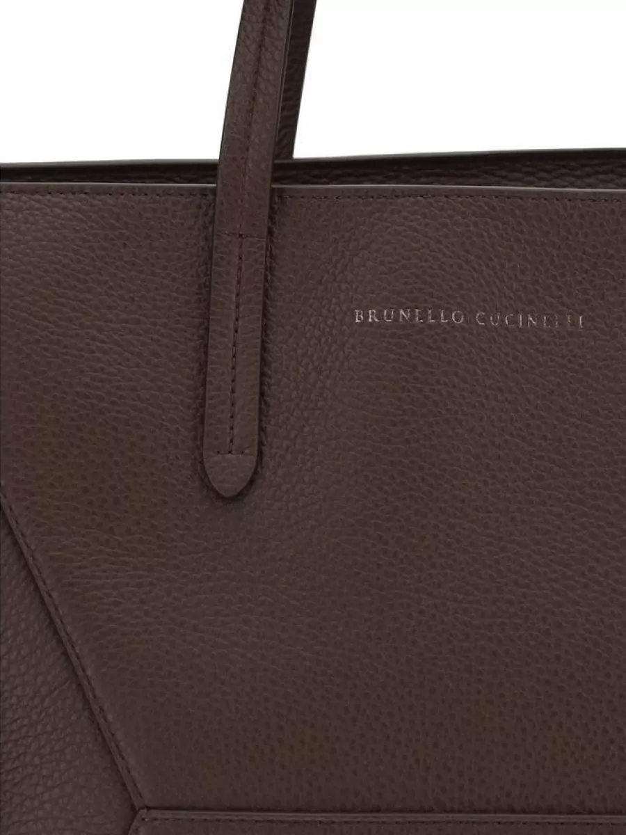 Brunello Cucinelli Olivia Calf Leather Shoulder Bag