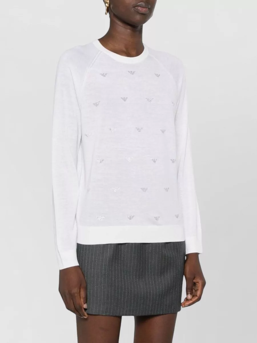 Emporio Armani Wool Fine-Knit Raglan-Sleeve Jumper
