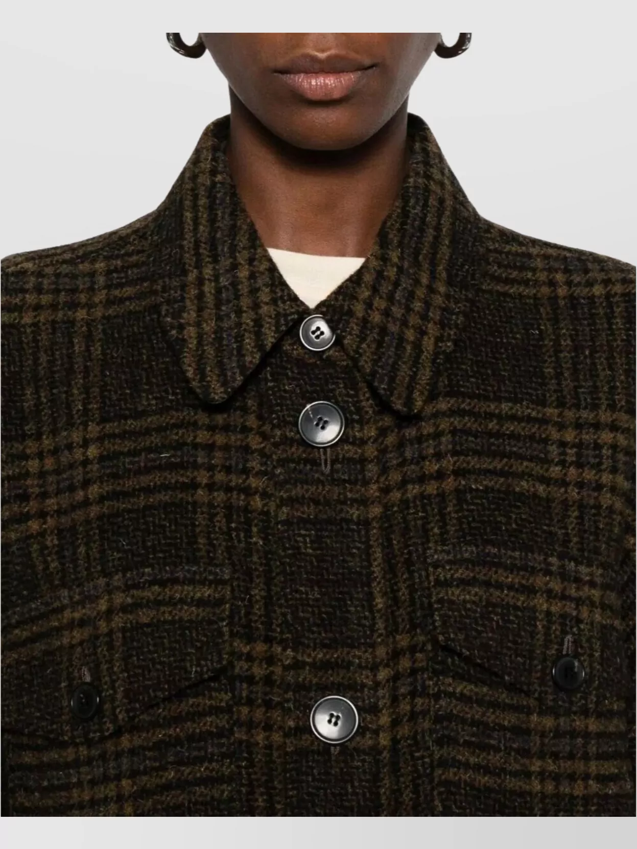 Isabel Marant Etoile Gislene Plaid Collared Coat With Chest Pockets