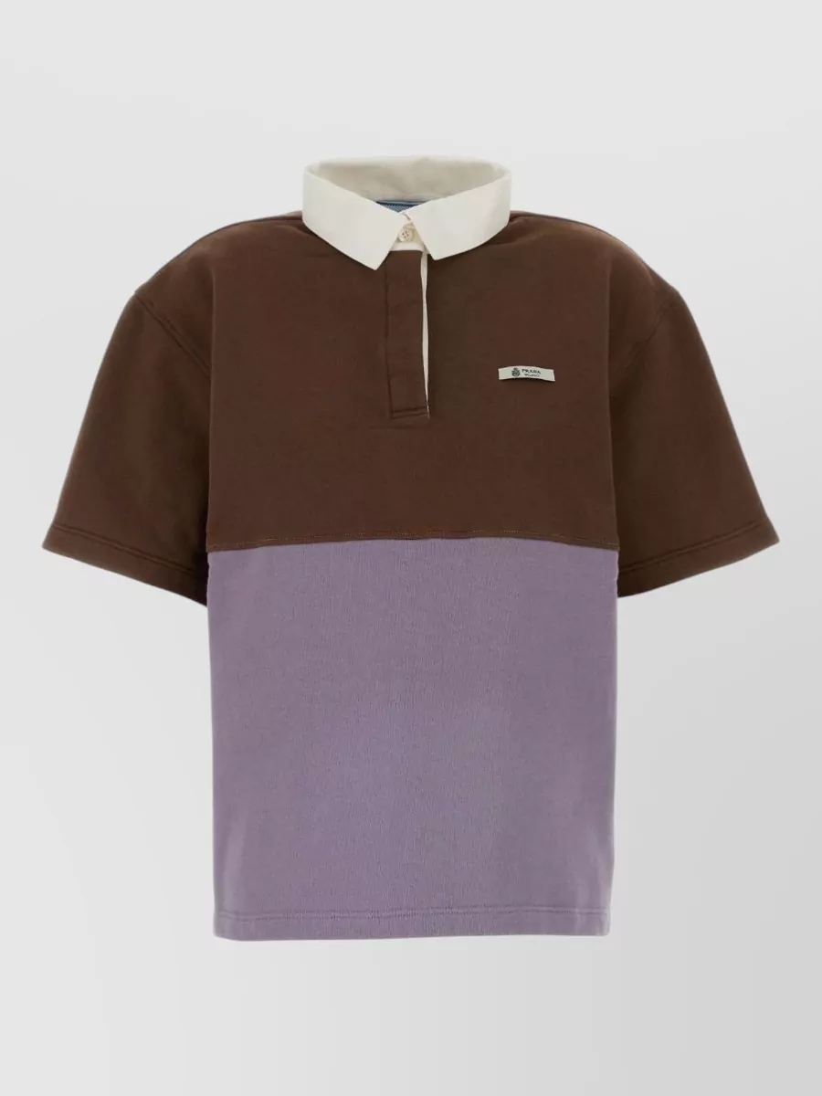 Prada Cotton two-tone polo top