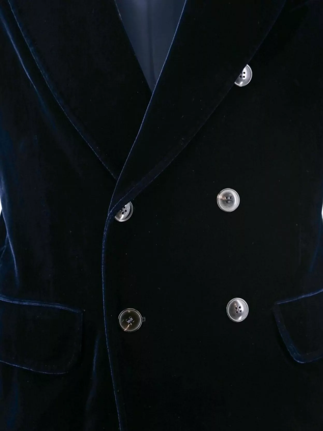 Giorgio Armani Velvet Blazer With Button Detailing And Wide Lapel In Black