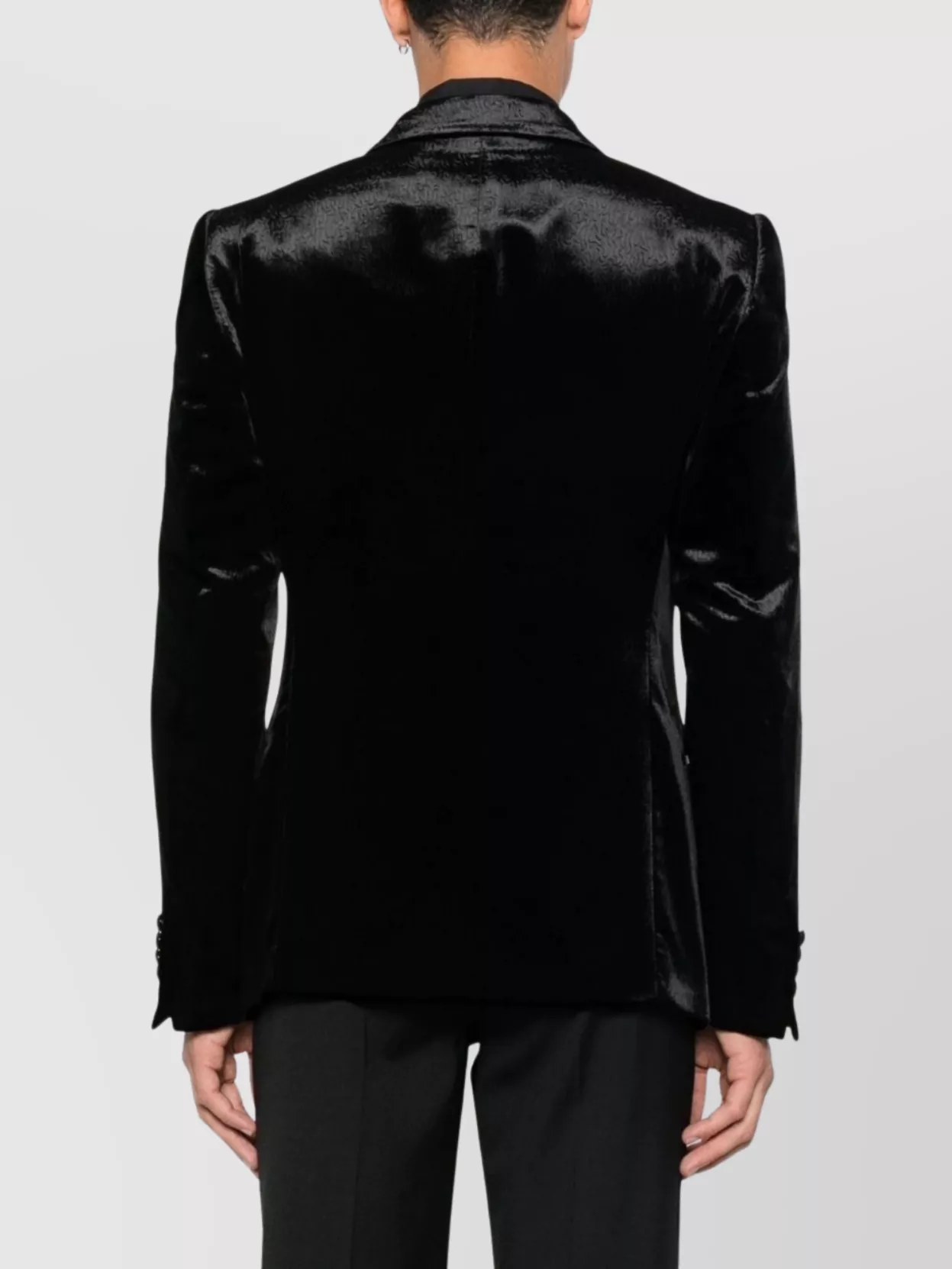 Emporio Armani Single-Breasted Velvet Blazer Satin Lapels