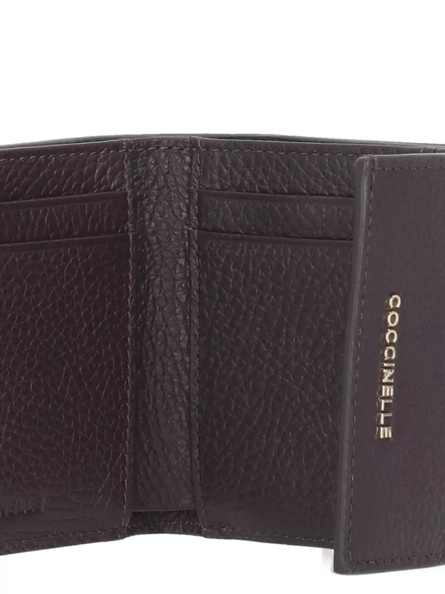 Coccinelle Foldable Leather Wallet Rear Zipped Pocket