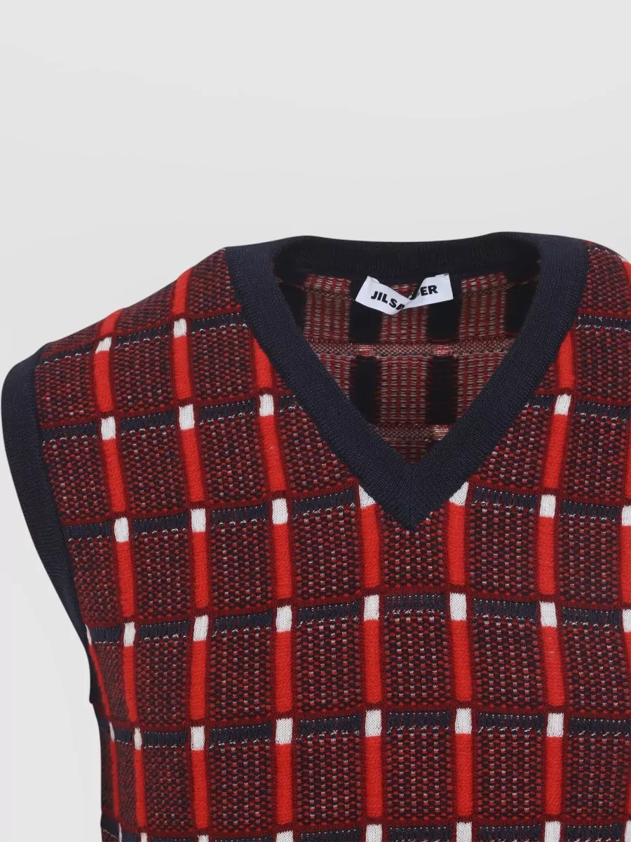 Jil Sander Wool Sleeveless V-Neck Knitted Vest