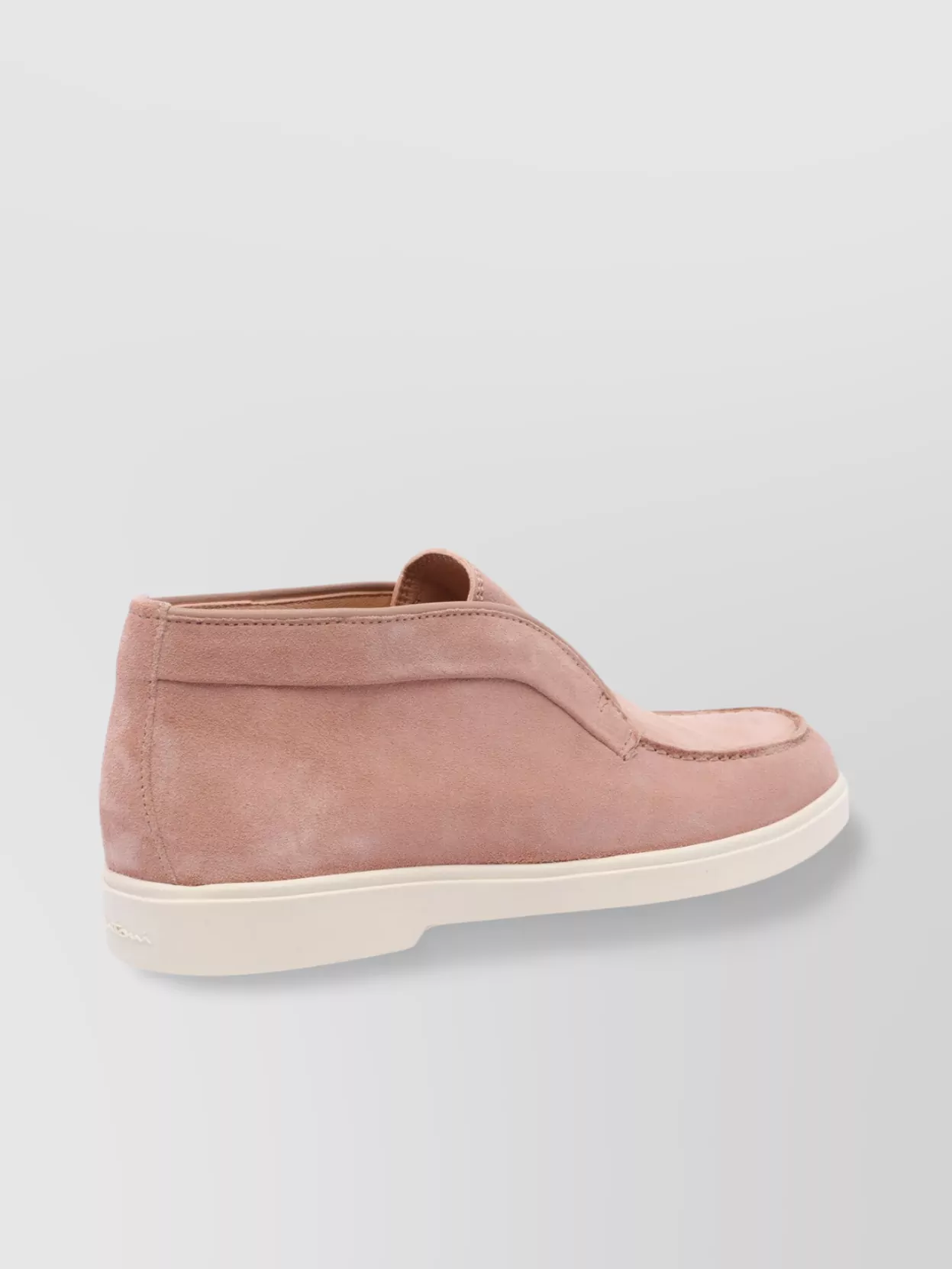 Santoni Loafers With Round Toe And Rubber Sole In Pink