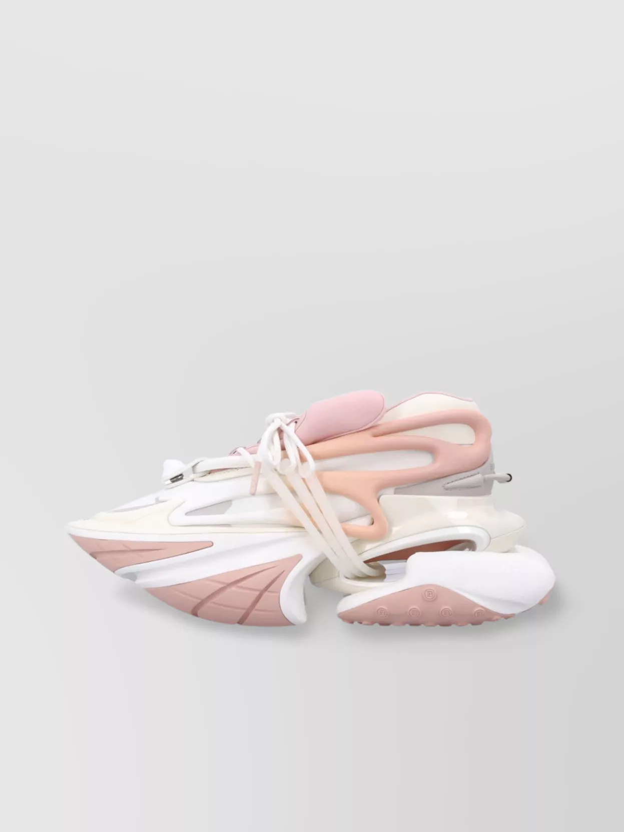 Balmain Neoprene&Calfskin High-Top Sneakers Rubber Sole