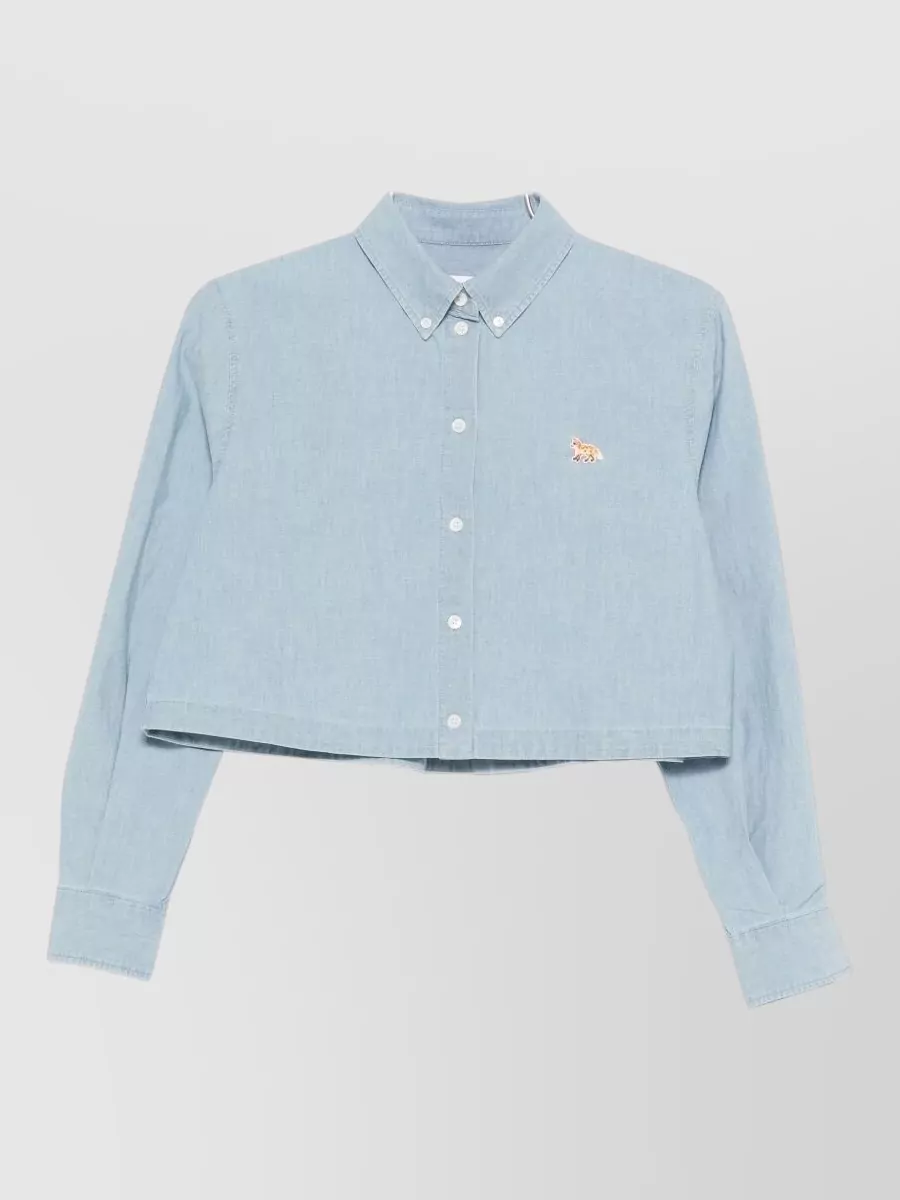 Maison Kitsuné cropped cotton shirt