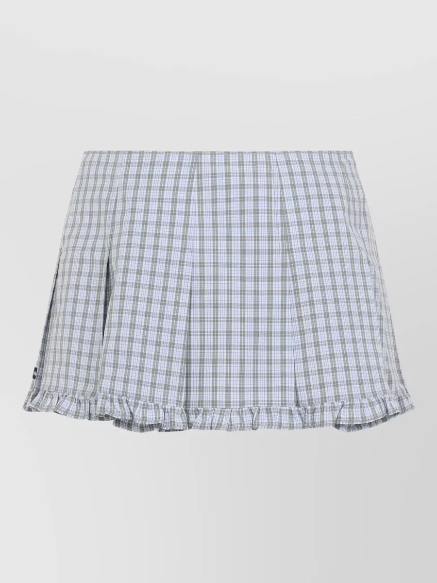 Miu Miu checked pleated mini skirt