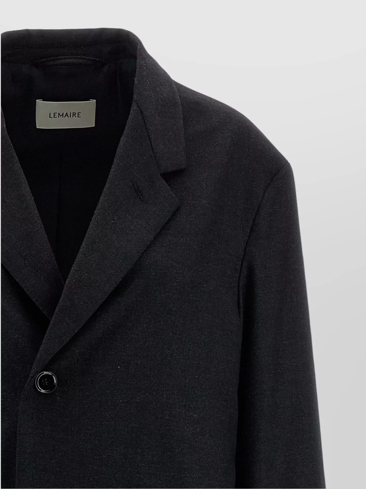 Lemaire Chesterfield Coat With Notched Lapels And Pockets In Black