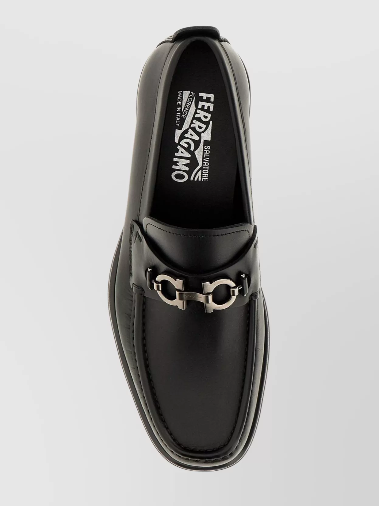 Ferragamo Leather David Loafer With Gancini Hook For Men