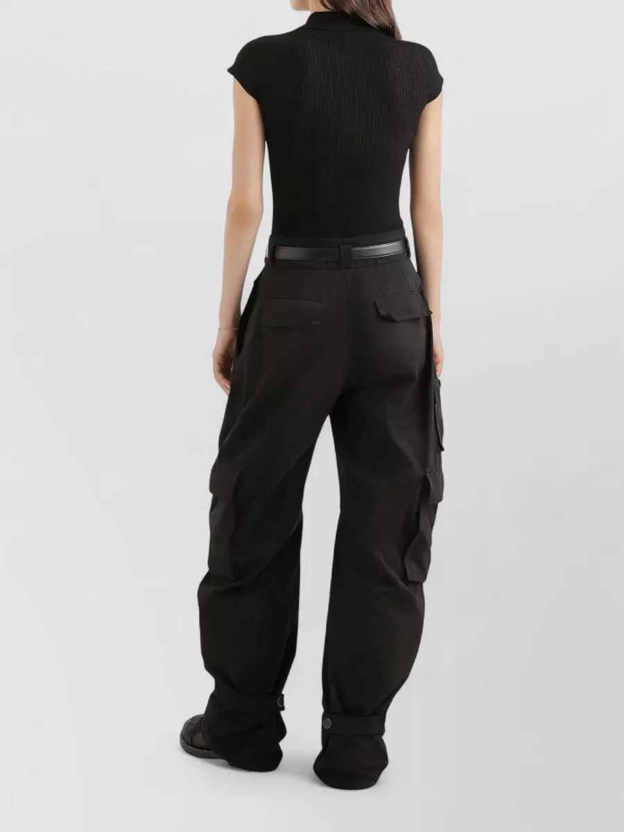 Dolce&Gabbana Ribbed Sleeveless Cropped Polo Top