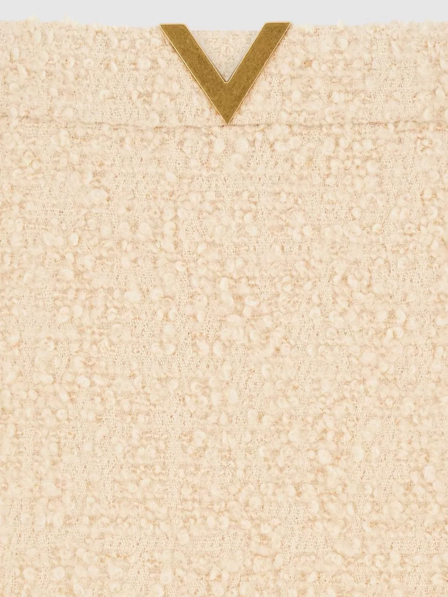 Valentino High Waist Skirt Textured Fabric Hardware