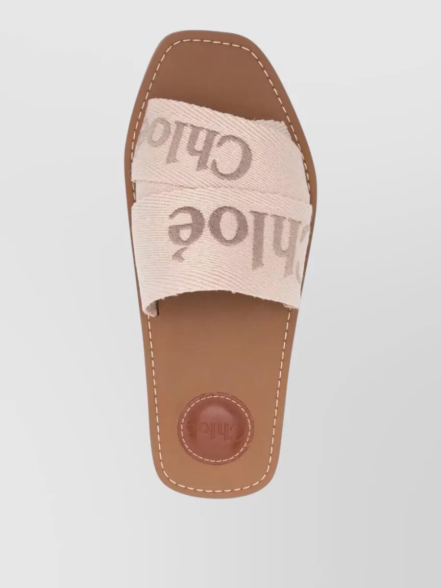 Chloé Linen Flat Slippers