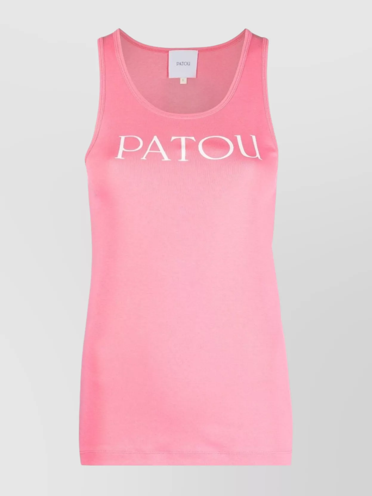 Shop Patou Scoop Neck Sleeveless Top With Flared Jeans In Pink