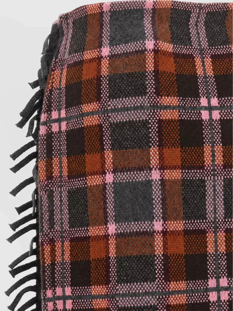 Guest In Residence Cashmere Wool Tartan Wrap Midi Pencil Skirt