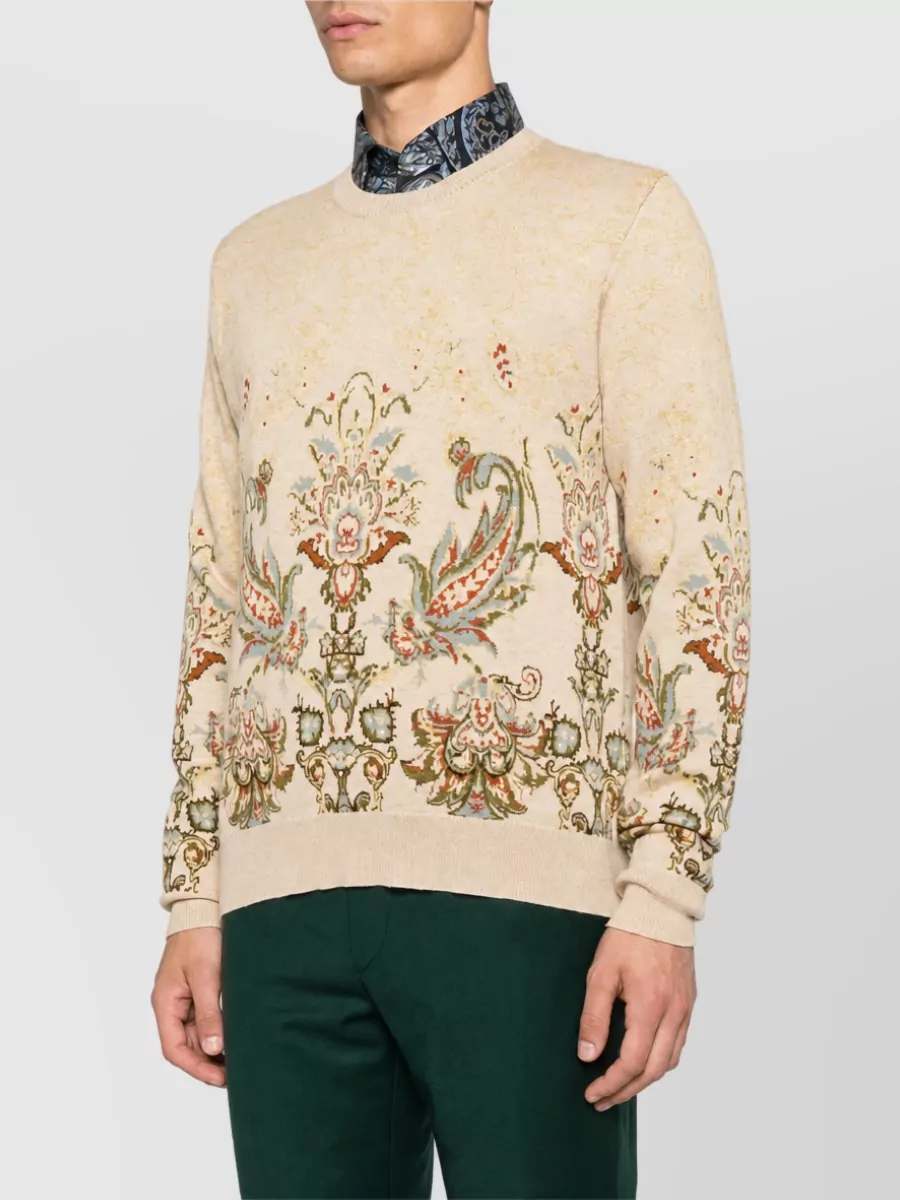 Etro Wool Fine-Knit Crew-Neck Jumper