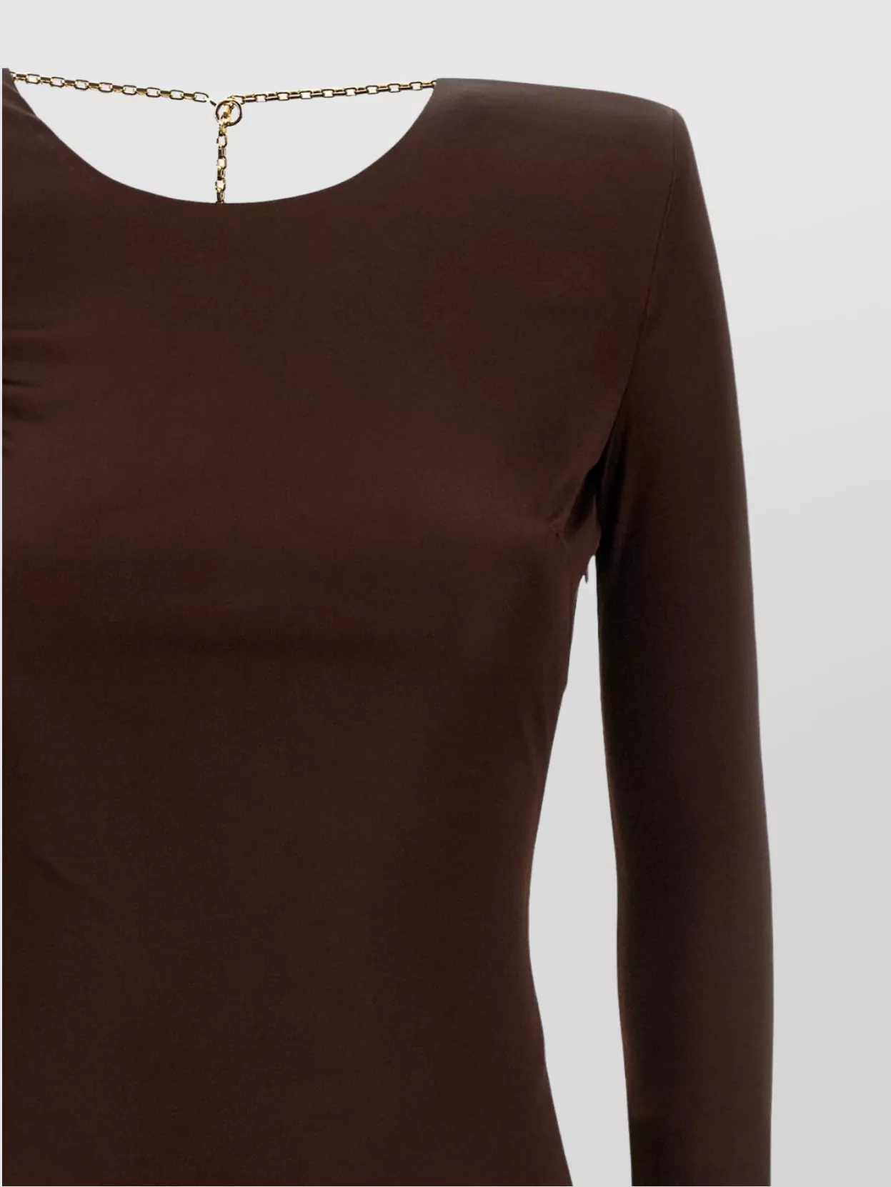 Elisabetta Franchi Draped Chain Detail Dress With Back Slit