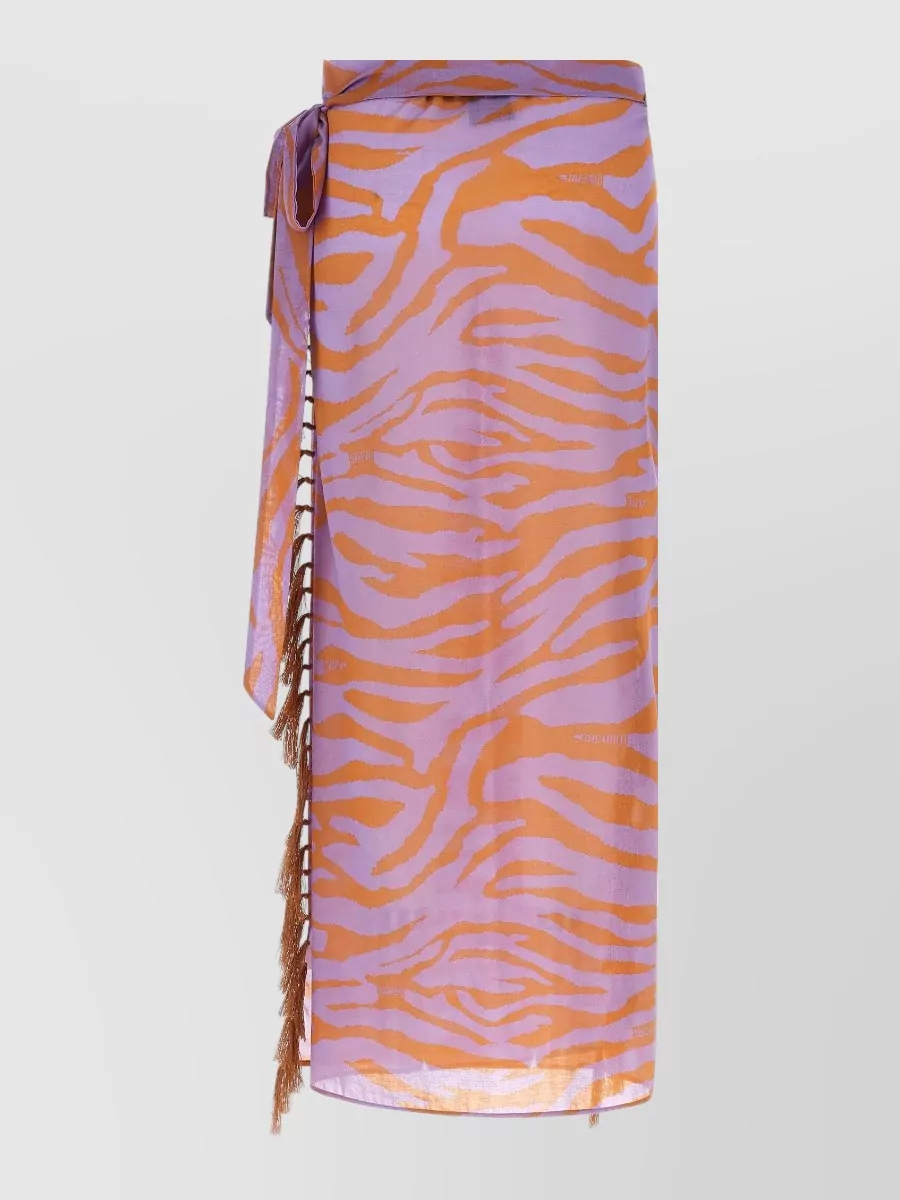 The Attico Cotton Printed Wrap Skirt