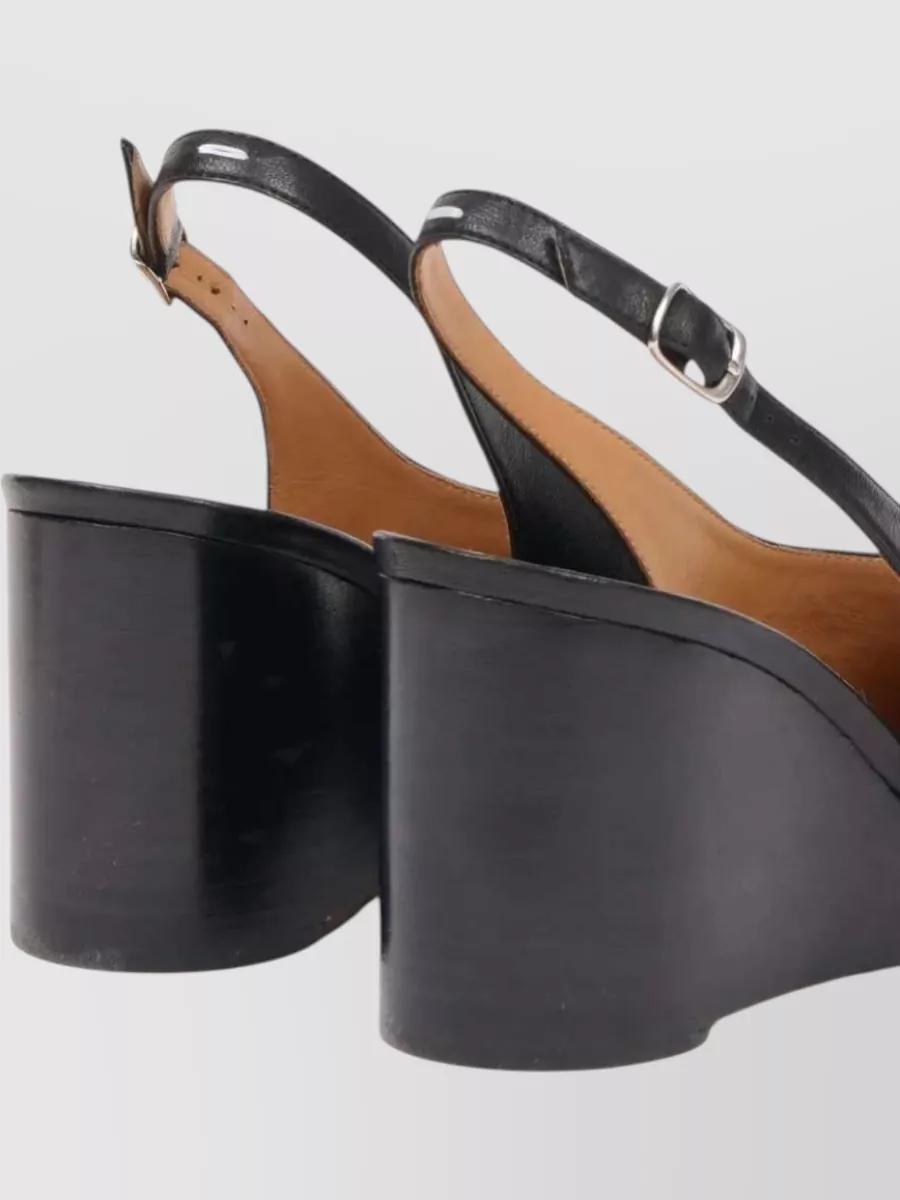Maison Margiela Leather Wedge Slingback Pumps