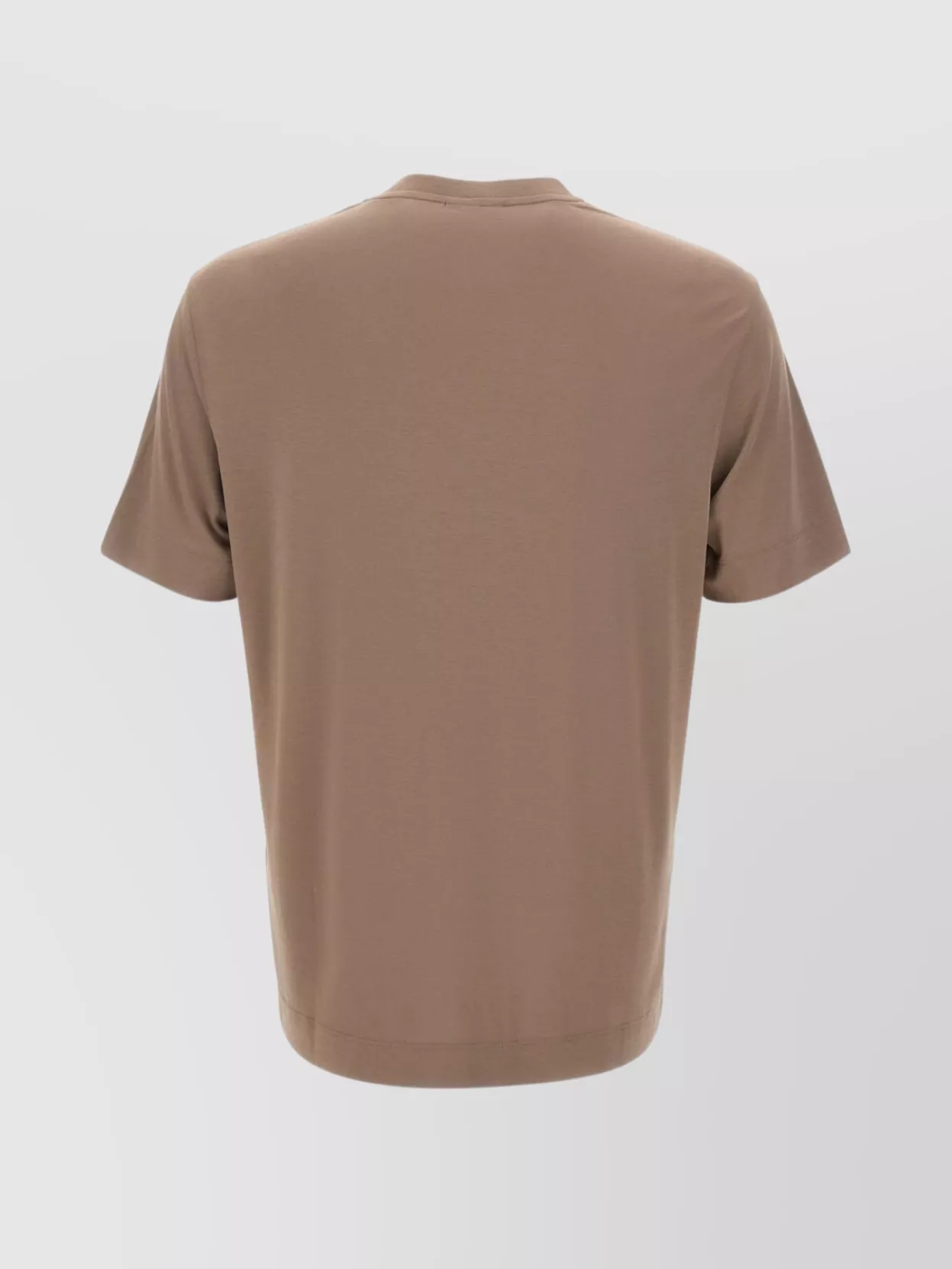 Emporio Armani Crew Neck Micro Eagle Embroidery T-shirt In Brown