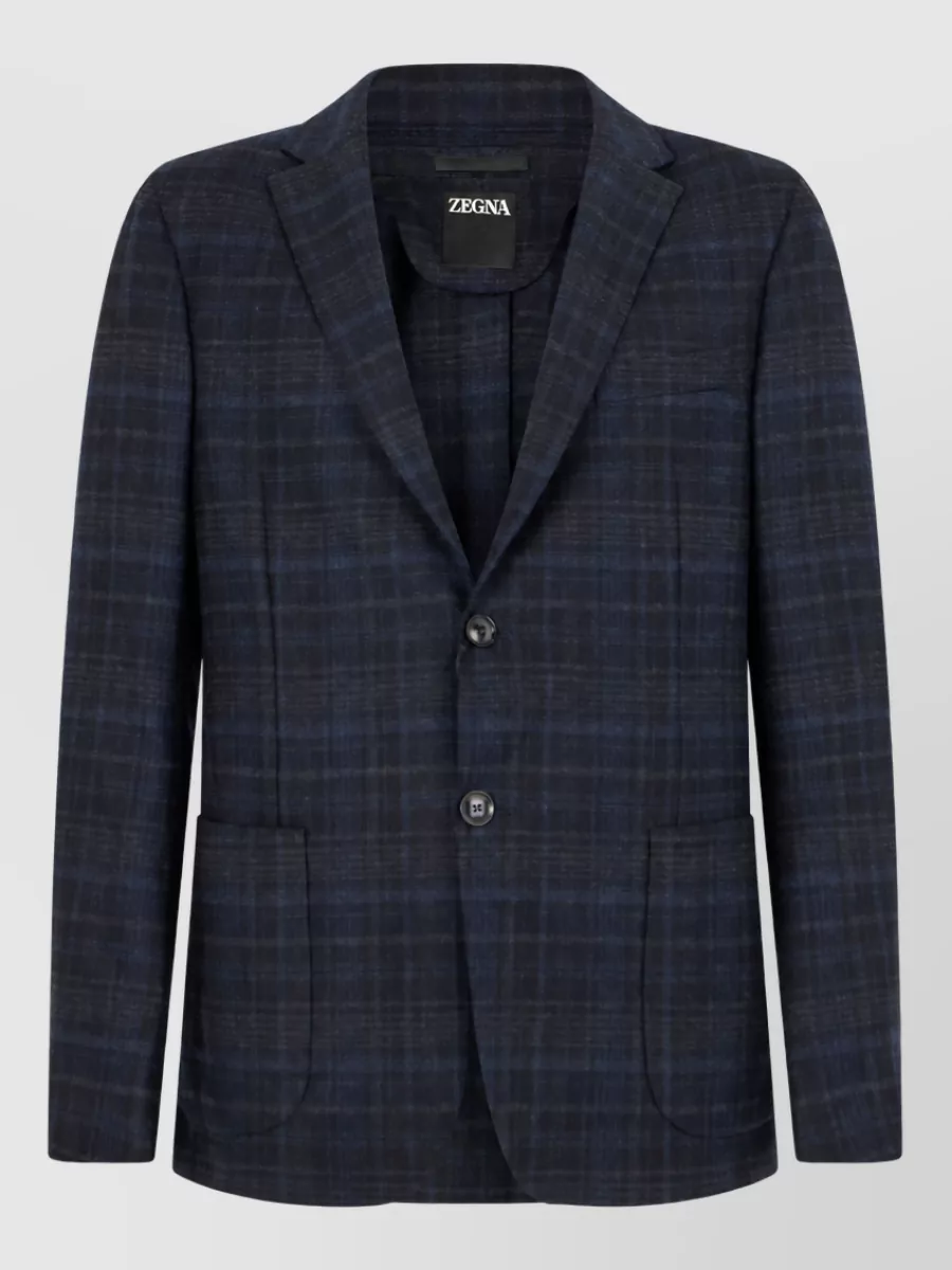 Zegna checked wool single-breasted blazer