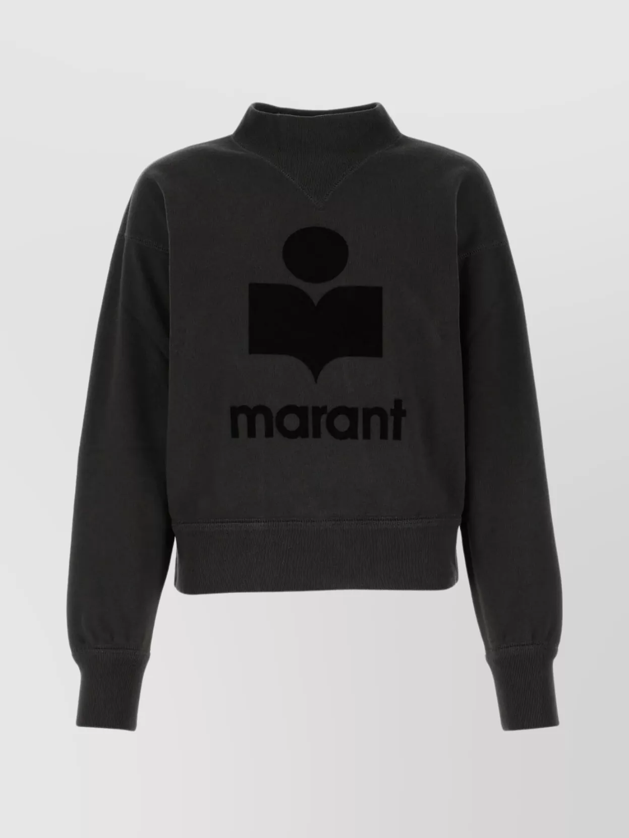 Shop Isabel Marant Étoile Moby Cotton Sweatshirt Featuring Flocked Logo