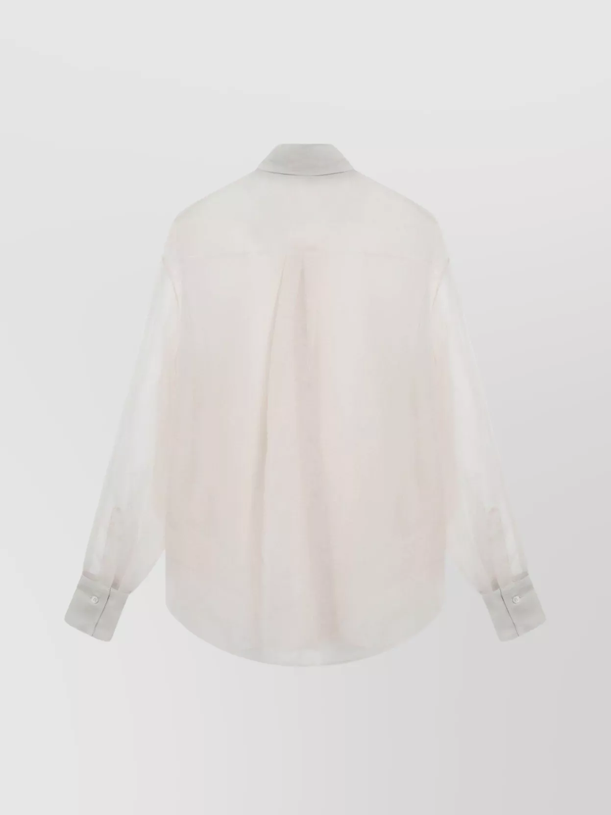 Brunello Cucinelli Beige Crispy Silk Shirt With Monile Detail Women In Multi