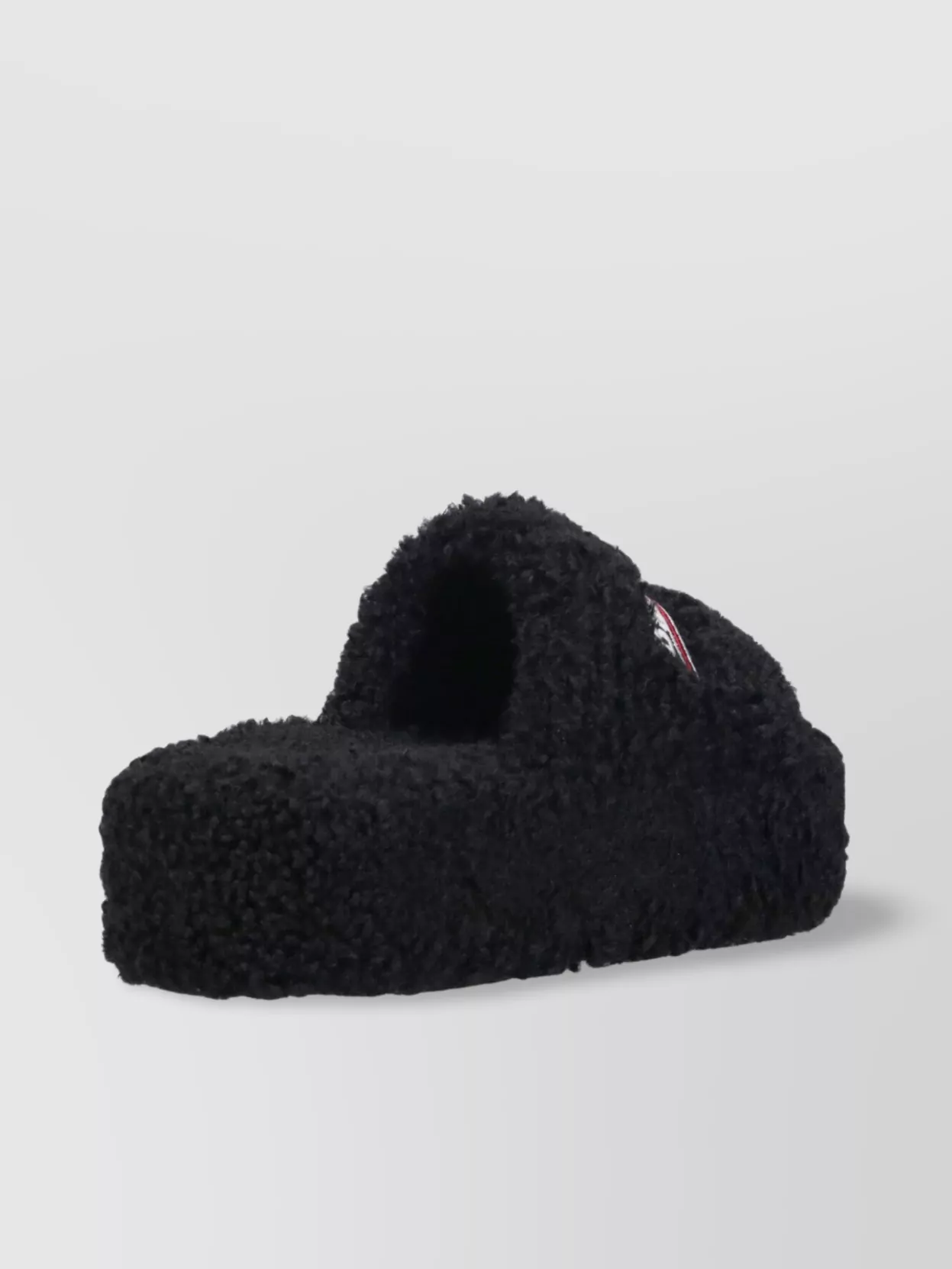 Balenciaga Heeled Sandals With Platform Sole And Faux Fur Texture