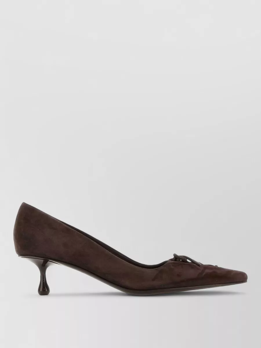 Jimmy Choo Scarlett 50 Suede Pumps Bow Kitten Heel