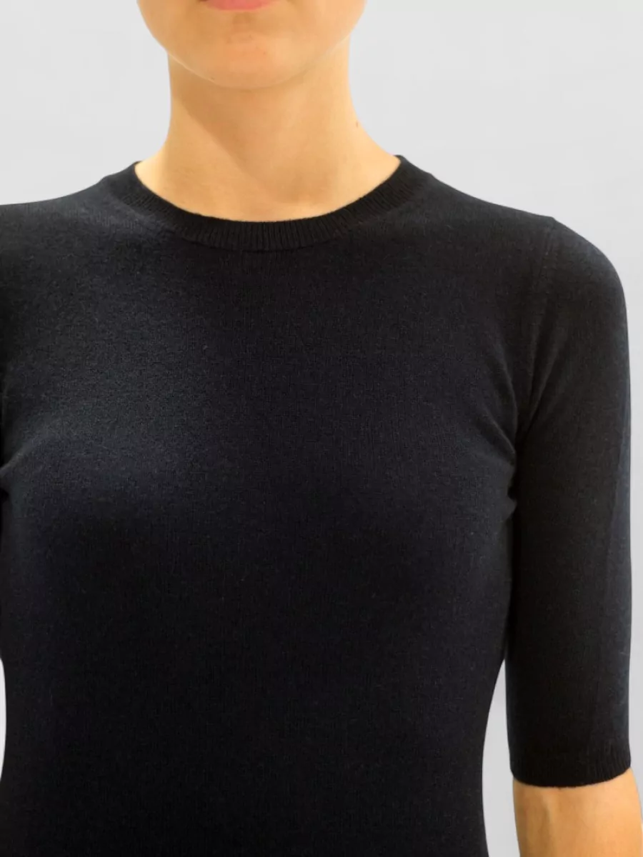 La Rose cashmere 3/4 sleeve knitted top