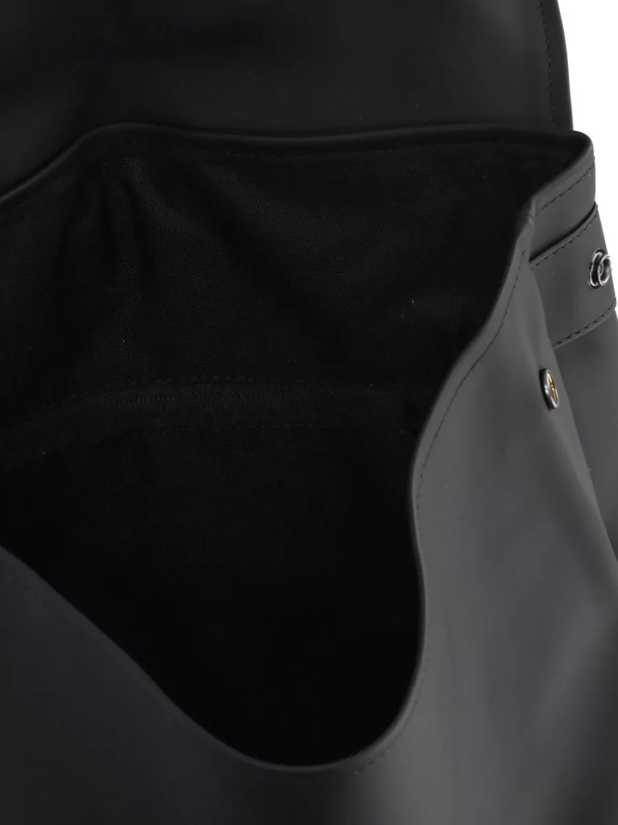 Rains Tech Fabric Backpack Flap Main Compartment Top Handle