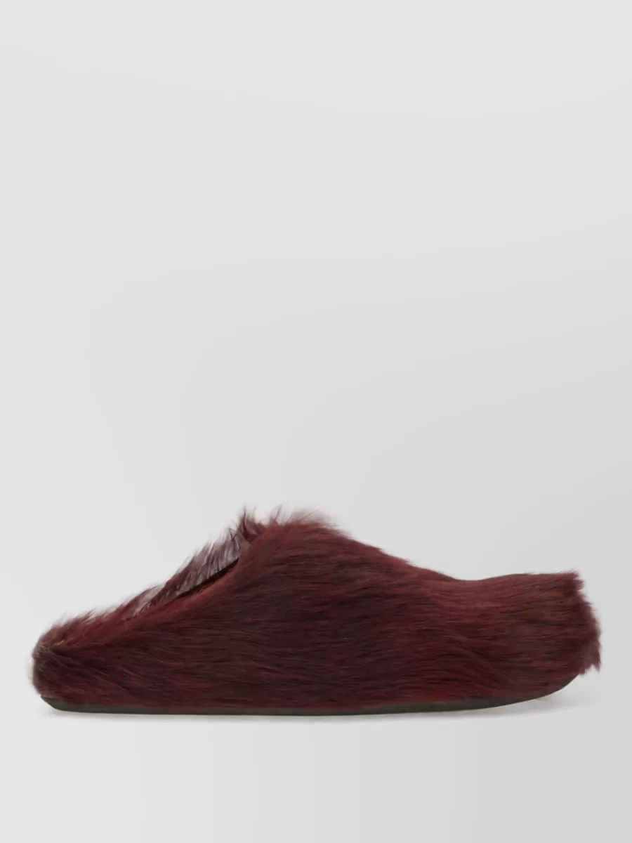 Marni Faux Fur Casual Slippers Open Back Design