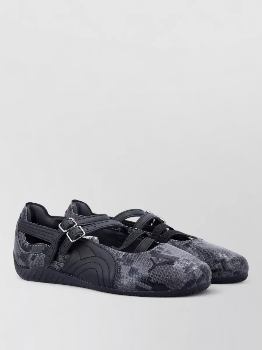 Puma leather snake-effect ballerina flats