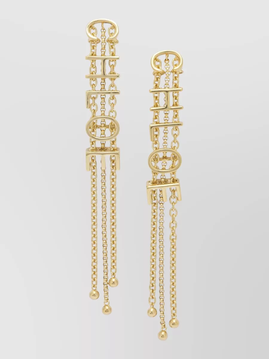 Chloé brass chain-link drop earrings