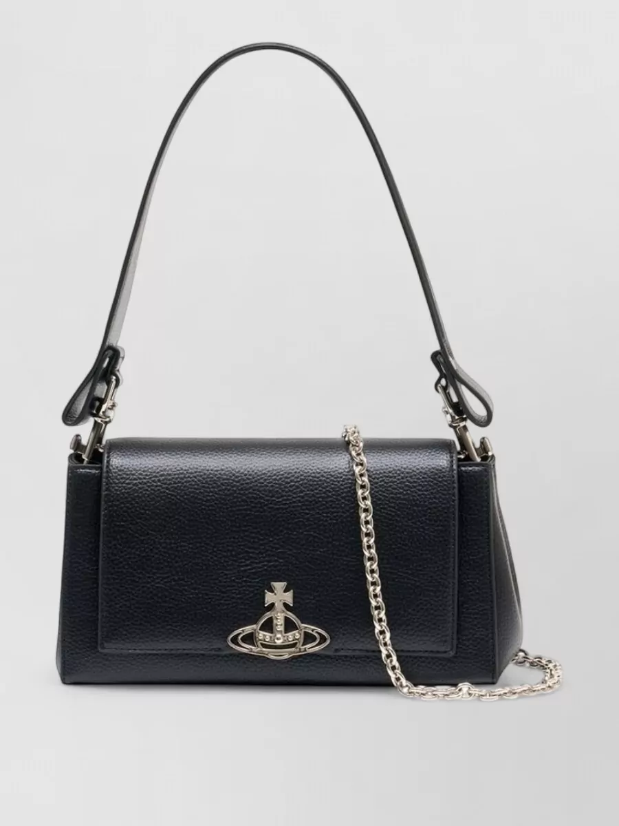 Vivienne Westwood Textured pebbled shoulder bag with adjustable