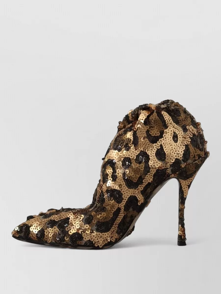 Dolce&Gabbana Sequin Leopard-Print Pumps