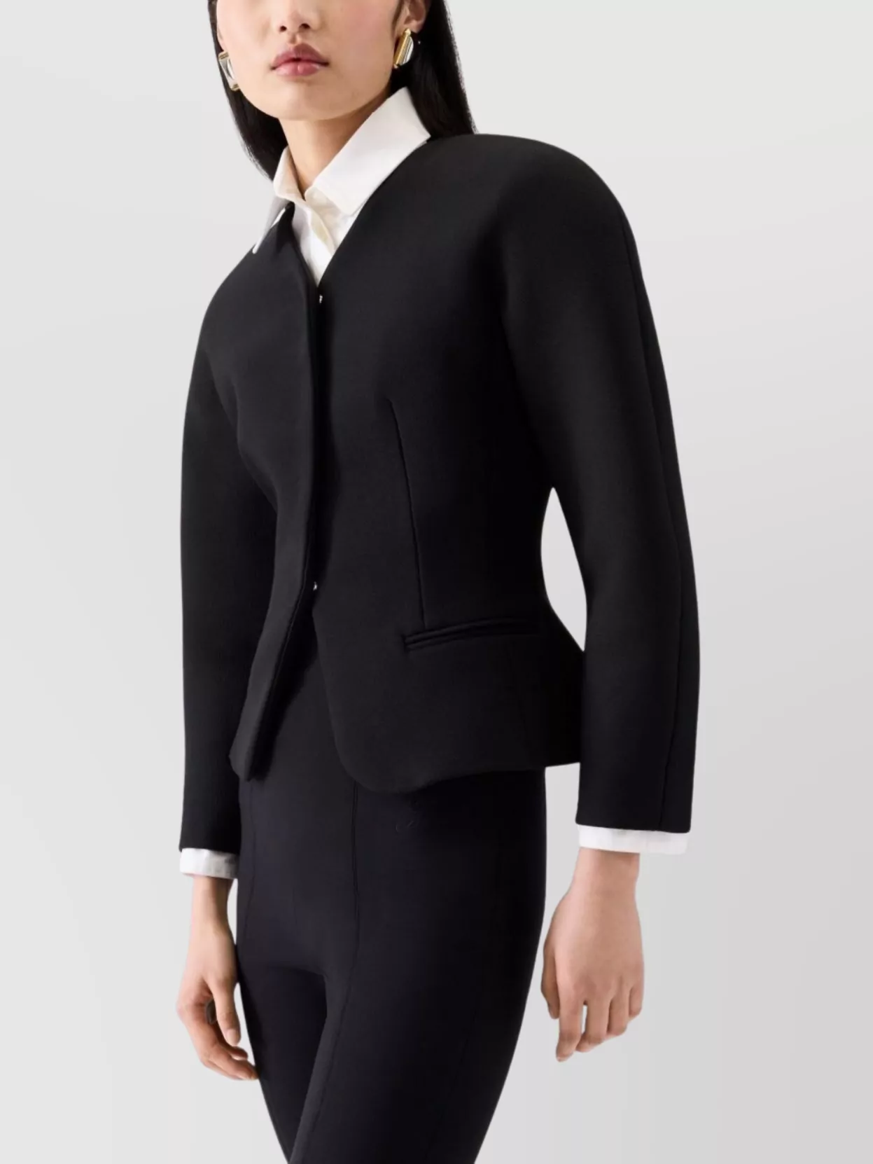 Jacquemus Tailored Blazer Peplum Structured Shoulders