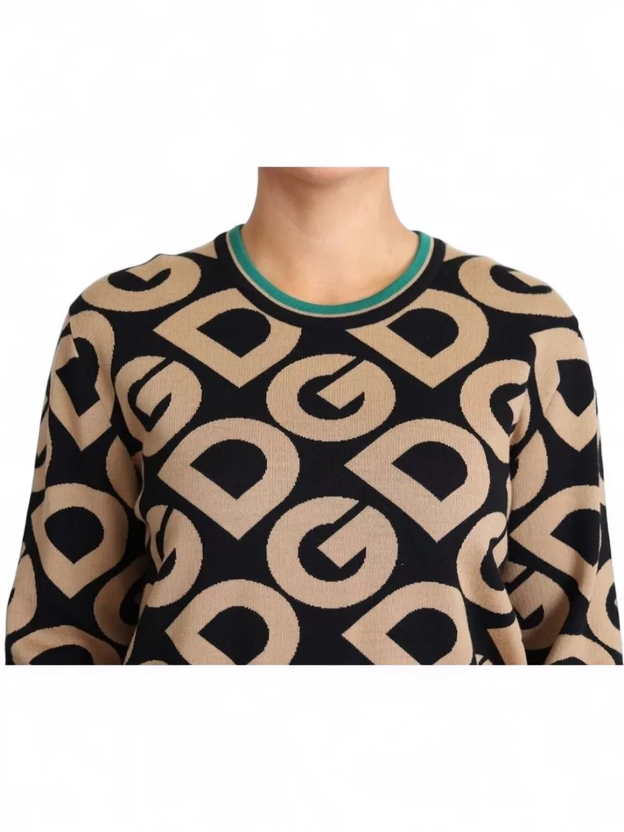 Dolce&Gabbana Wool Logo-Print Crewneck Sweater