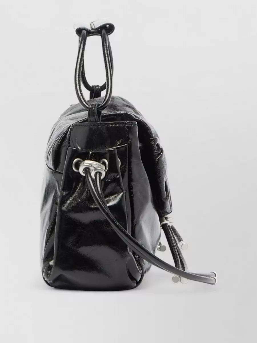 Diesel Scrunch-D Calf Leather Shoulder Bag