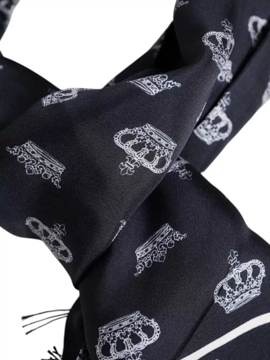 Dolce&Gabbana Silk Printed Fringed Scarf