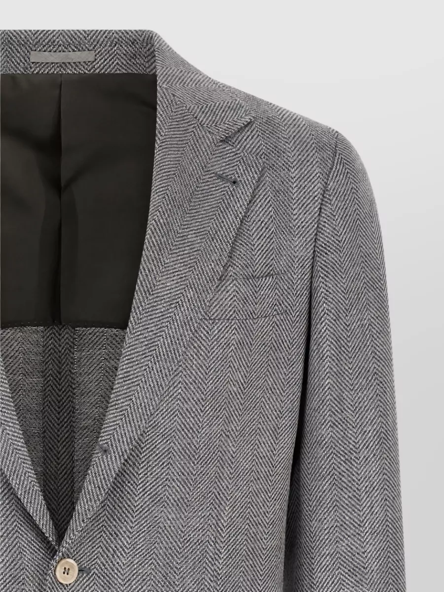 Brunello Cucinelli Wool Alpaca Silk Single Breasted Blazer