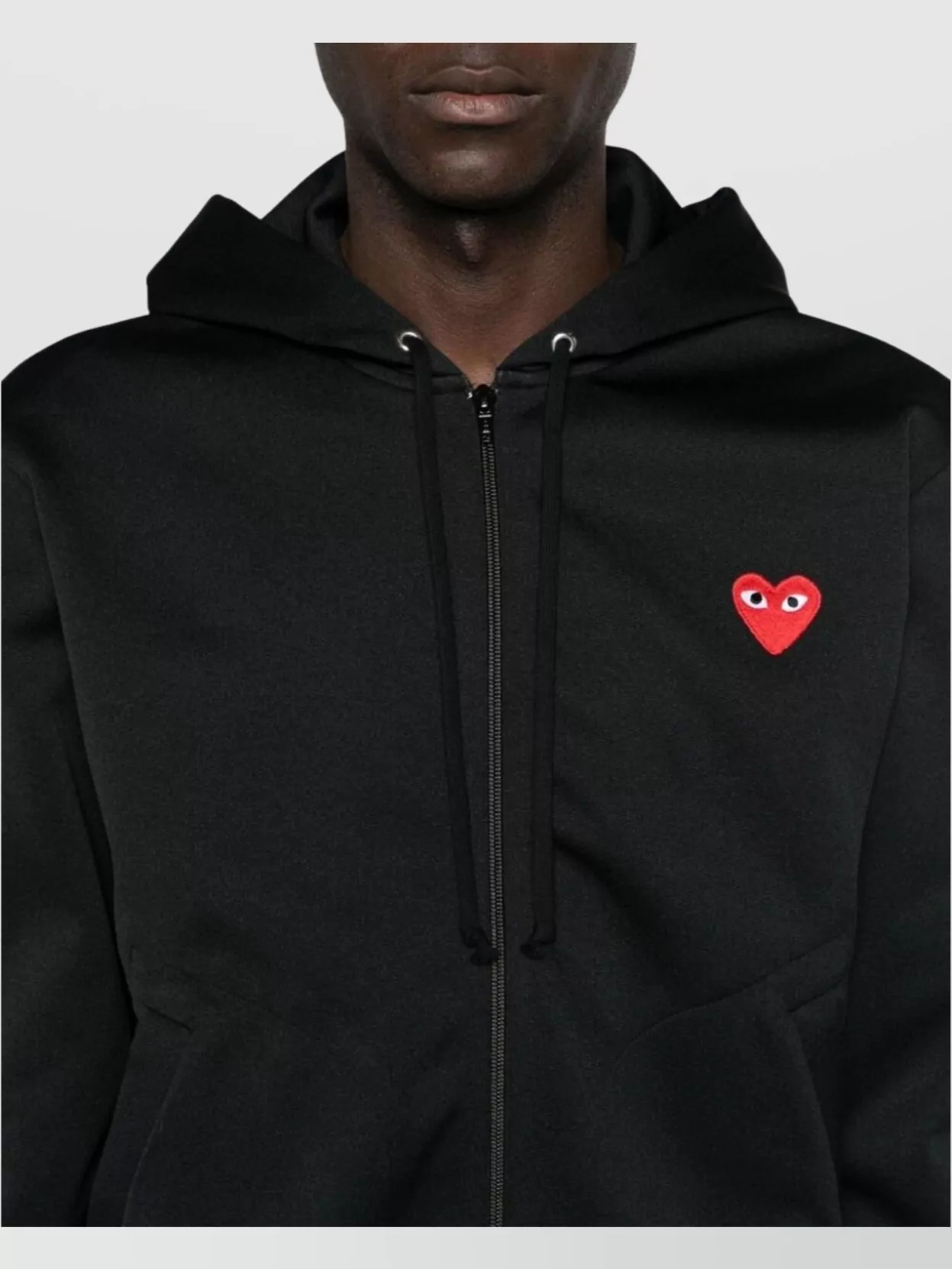 Comme Des Garçons Logo Cotton Hoodie With Drawstring Hood