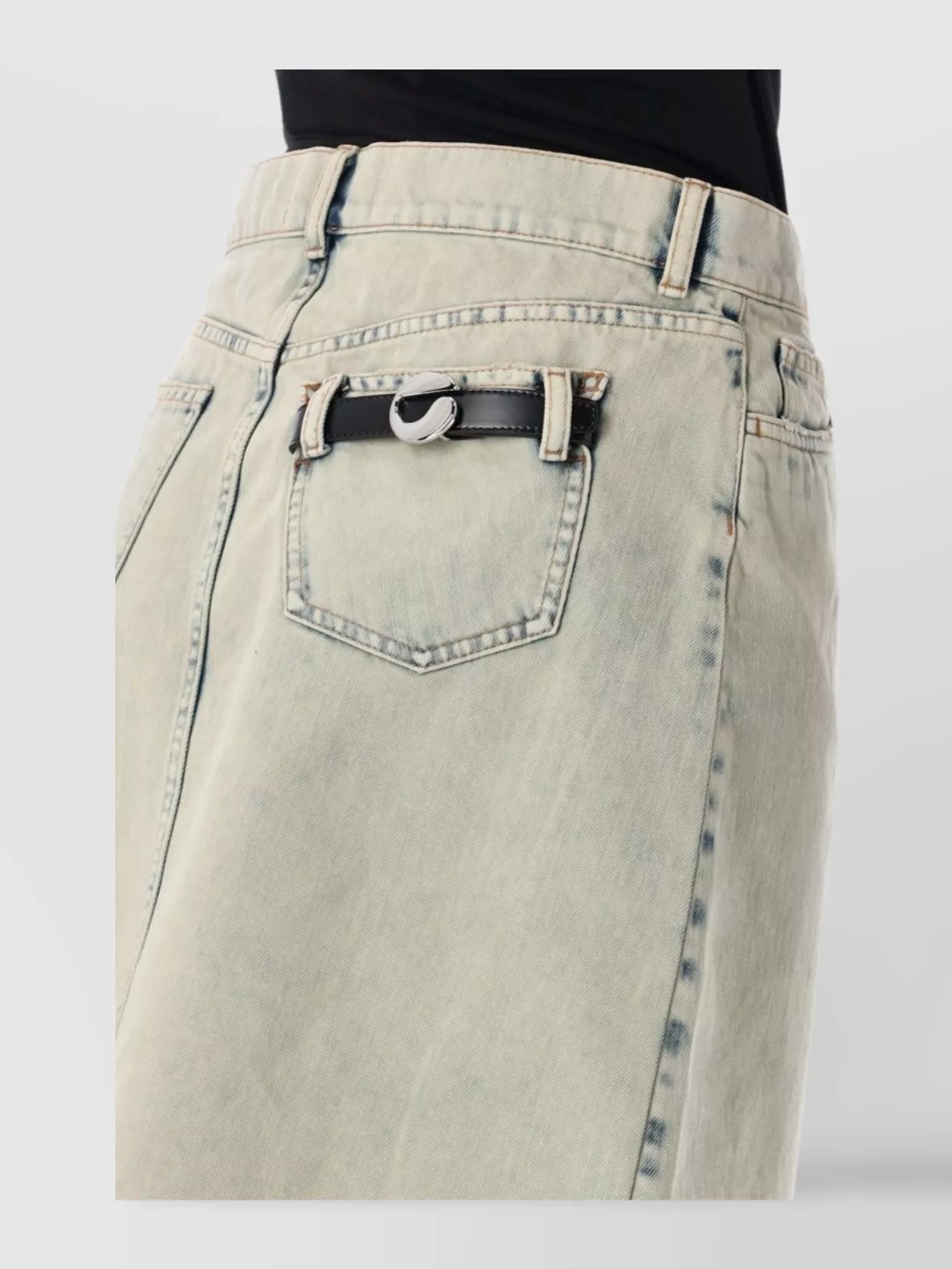 Coperni Asymmetric Denim Skirt Featuring Pockets